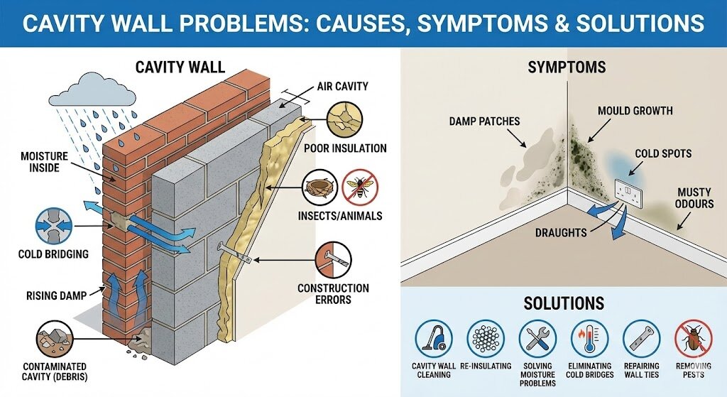 Problèmes de mur creux : causes & solutions