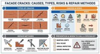 Fissures de façade : causes, types & réparation